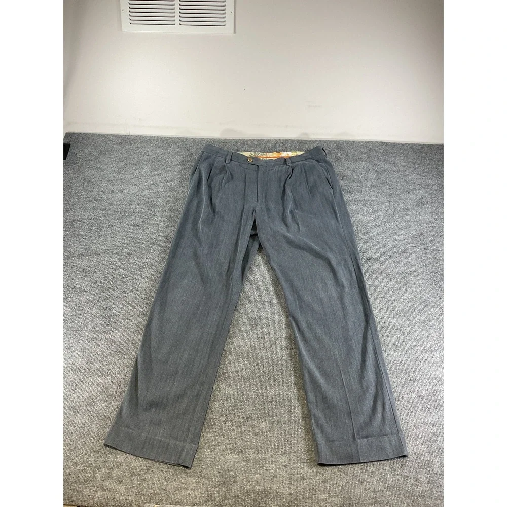 Tommy Bahama Pleated Dress Pants Men's 34x30 Gray Casual Business Trousers